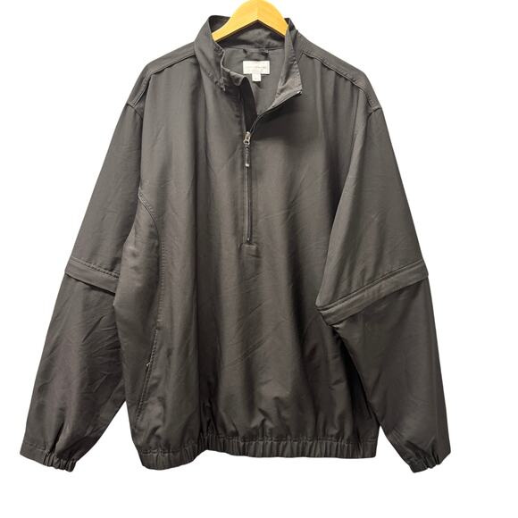 Cutter & Buck Jacket Mens XLT Black Convertible Windbreaker Golf 1/2 Zip WindTec - Picture 1 of 9